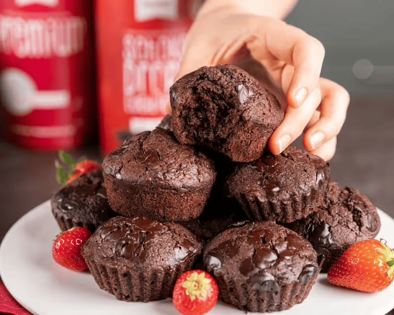 Chocolate muffins without added sugar
