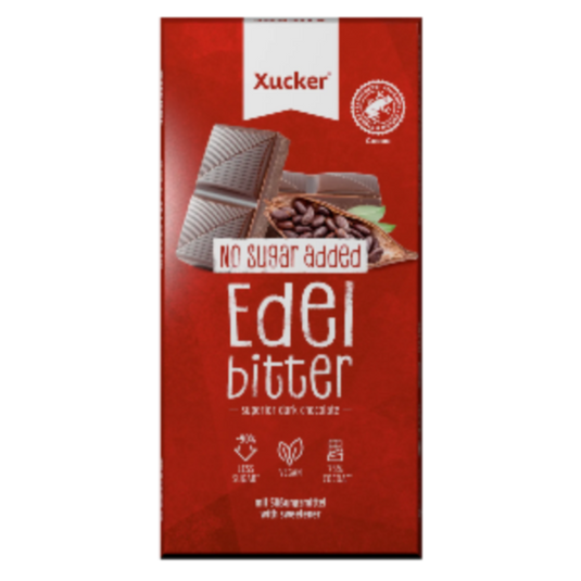 Vegane Edelbitter-Schokolade mit Xylit (75 % Kakao)