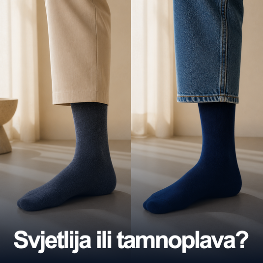 Svjetlija i tamnoplava Dr. Füss čarapa u dva stila