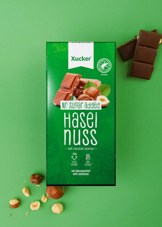 Xylit-Schokolade Vollmilch mit Haselnuss