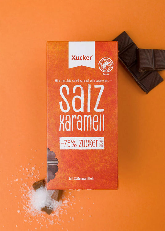 Xylit-Schokolade Vollmilch mit Salz-Xaramell
