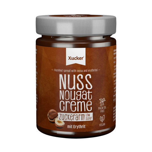 Zuckerarme Nuss-Nougat Creme ohne Palmöl (Erythrit)